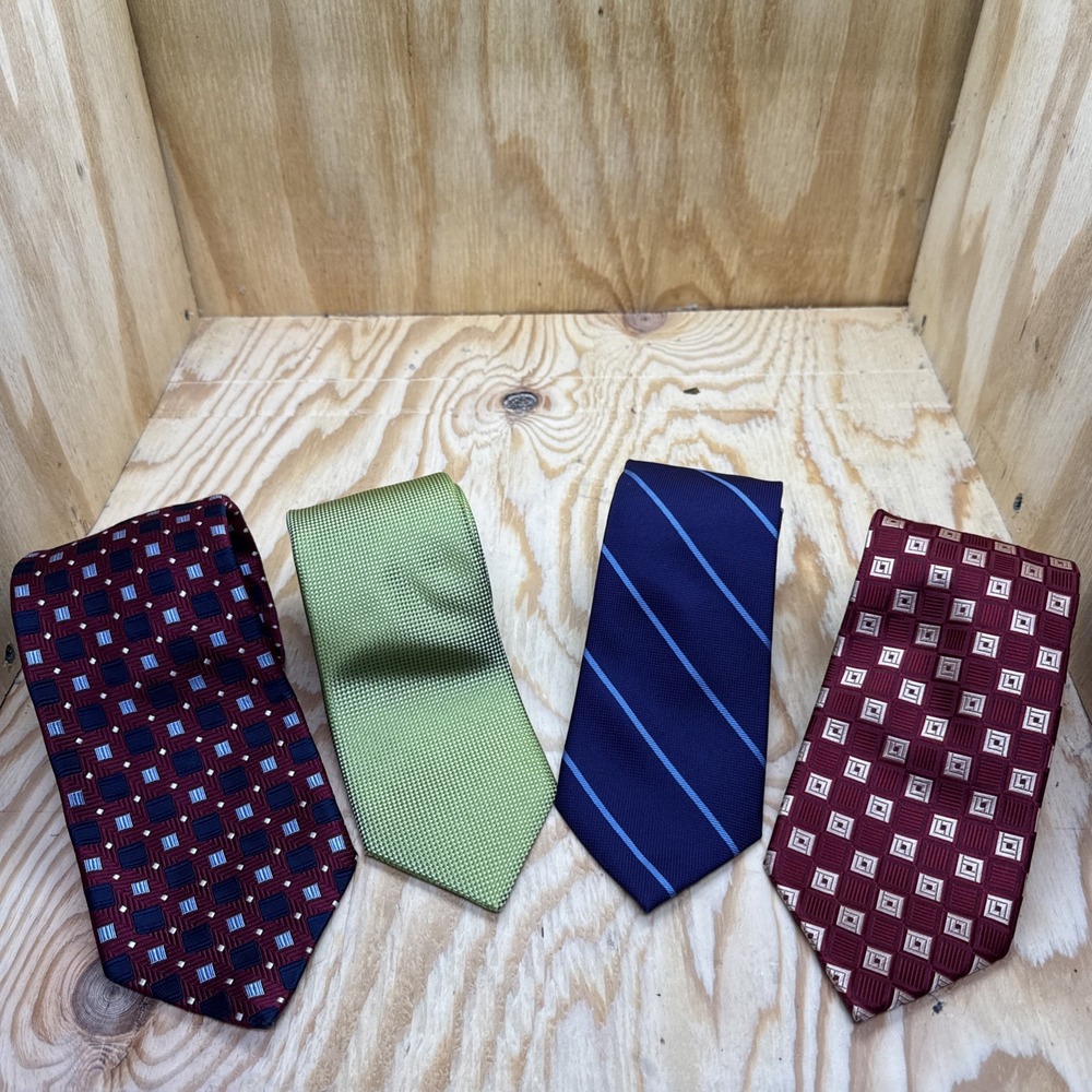 Men's Ties Bundle of 4 Business Office Dress Neckties Assorted Workwear Lot‎